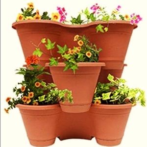 Plastic Stackable 3 pot Planter🌹🍓🌶